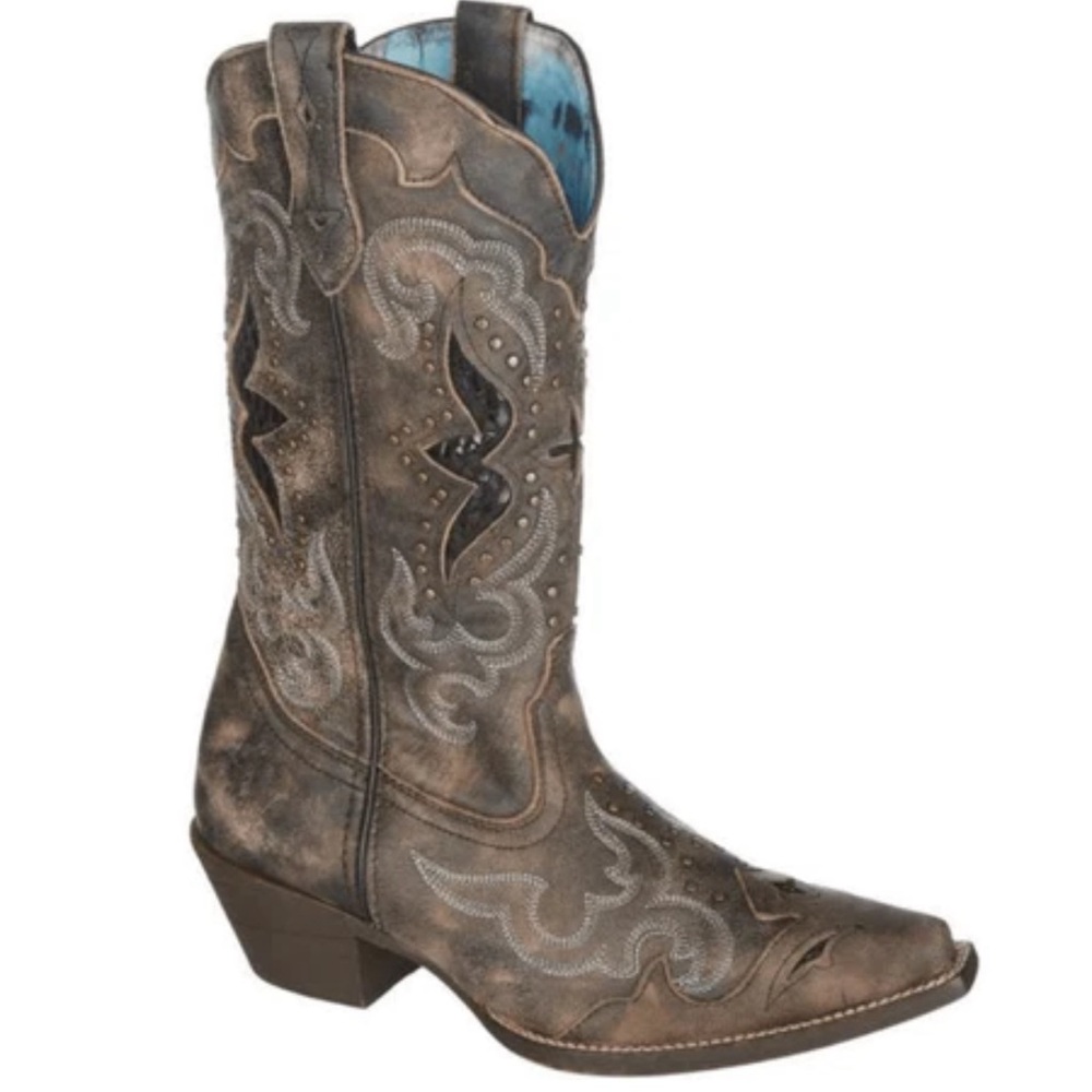 LAREDO Lucretia 52133 Brown Leather Studded Cowboy Western Boots Ladies Size 9.5